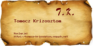 Tomecz Krizosztom névjegykártya